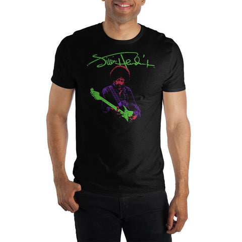 Jimi Hendrix Autograph Crew Neck Short Sleeve T shirt - The Hollywood Apparel