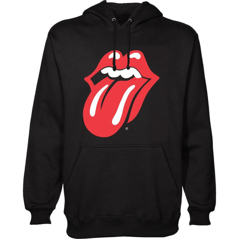 ROLLING STONES TONGUE LOGO - MENS BLACK HOODIE - The Hollywood Apparel