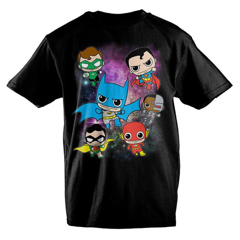 DC Comics Anime Bobblehead Justice League Boys T-Shirt - The Hollywood Apparel