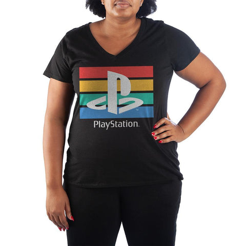 Sony PlayStation V Neck Short Sleeve T-Shirt - The Hollywood Apparel