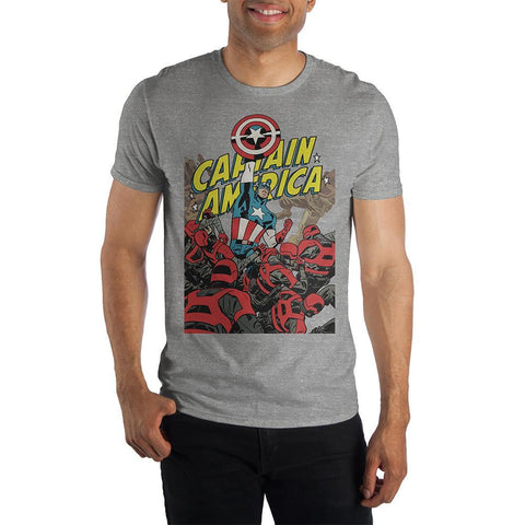 Marvel Captain America Crew Neck Short Sleeve T shirt - The Hollywood Apparel