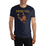 Jimi Hendrix Retro Crew Neck Short Sleeve T shirt - The Hollywood Apparel