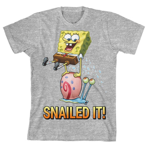 Spongebob Snailed It Youth Shirt - The Hollywood Apparel
