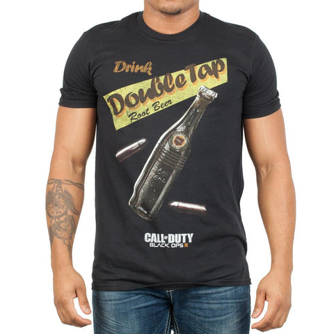 Call Of Duty Drink Double Tap Root Beer Men's Black T-Shirt Tee Shirt - The Hollywood Apparel