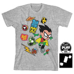 Youth Teen Titans Go Logo Boy's Puff Base Ink Shirt - The Hollywood Apparel