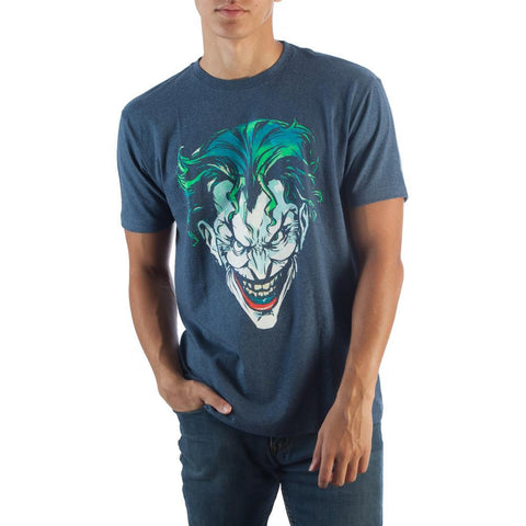 Batman Joker Face Navy Ht T-Shirt - The Hollywood Apparel