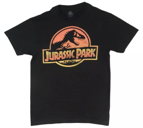 Jurassic Park Vintage Orange Logo T Shirt - The Hollywood Apparel