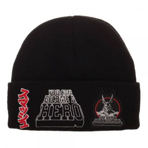 My Hero Academia Multi-Patch Screen Printed Acrylic Wool Beanie - The Hollywood Apparel