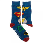 Justice League 2 Pair Blue Crew Socks - The Hollywood Apparel